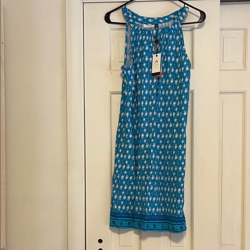 Cabana Life Blue and White Sleeveless Dress